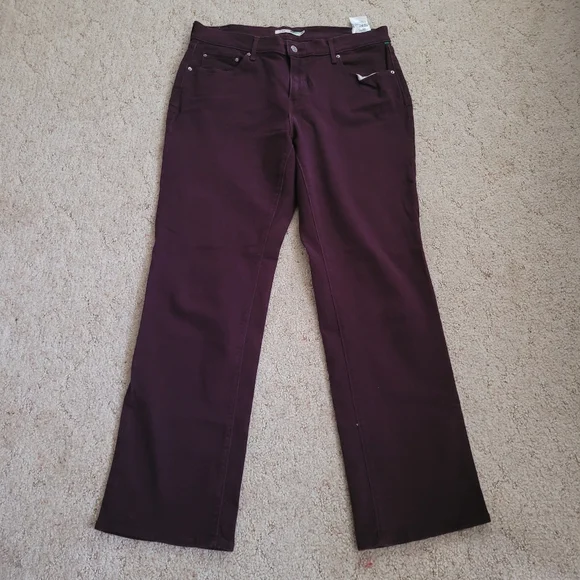 Levi's 505 Straight Leg Jeans in Deep Burgundy - Picture 2 of 7